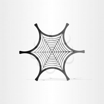 black spider web symbol abstract design element
