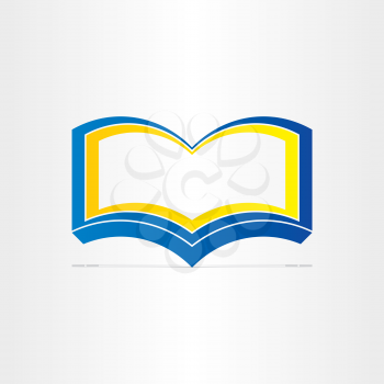 blue open book symbol design