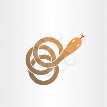 brown snake stylized pharmacy symbol design