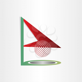 golf flag and ball golf hole abstract design element