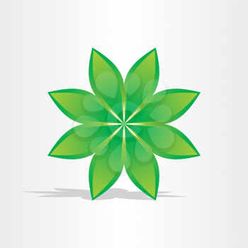 green flower abstract design element stylized icon