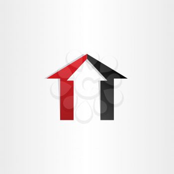 home house icon with arrow up invest business sale