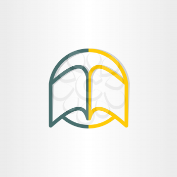 open book abstract symbol design university library