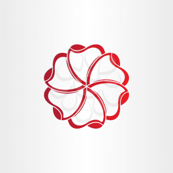 red hearts in circle icon design