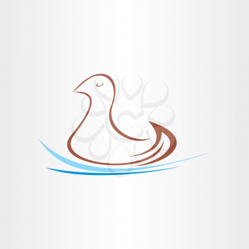 stylized duck in watter vector design