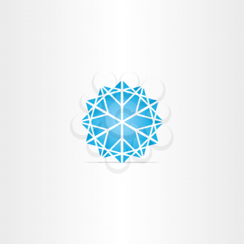 abstract blue star snowflake symbol design