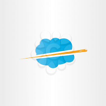 airplane flying through clouds icon design