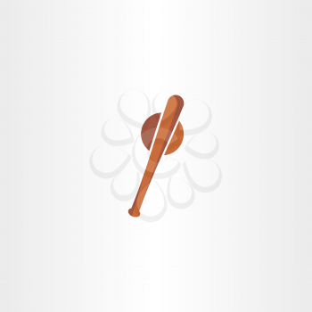 baseball bat and ball vector icon design