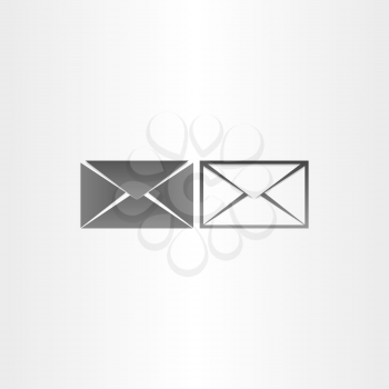 black envelope letter mail vector icons design