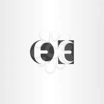black letter e icons logotype design
