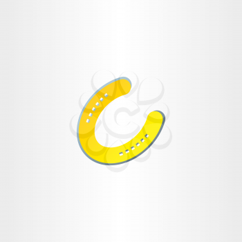 golden luck horseshoe vector icon design