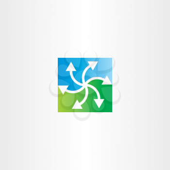 green blue arrows recycling symbol design