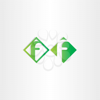 green letter f vector icons design 