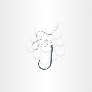 hook icon fishing symbol design