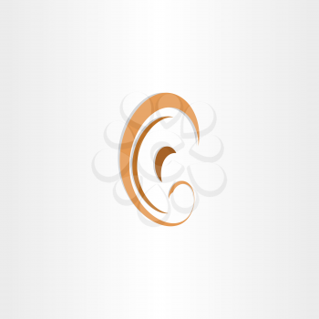 human ear abstract stylized symbol design