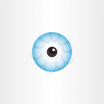 human eye blue pupil symbol design
