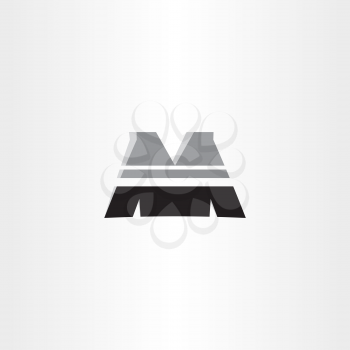 letter m black vector icon design