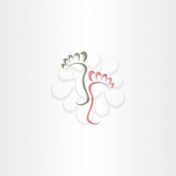 man footprint step icon abstract vector logo color