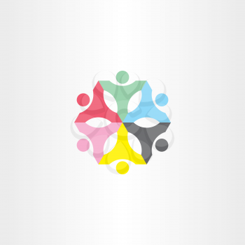 people teamwork color sign logo design