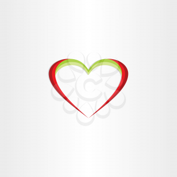 red green heart icon design