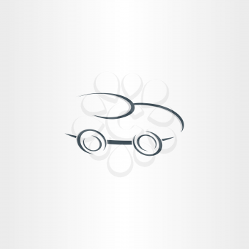 sport racing car stylized icon design