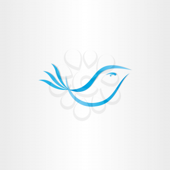 stylized blue bird vector design