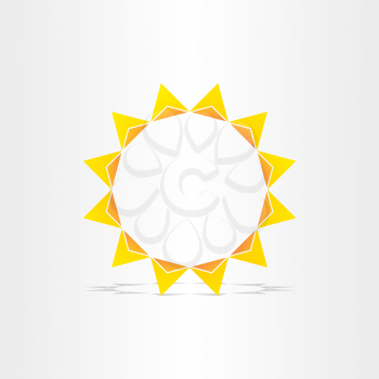 stylized sun rays hot energy icon design