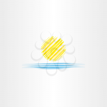 summer icon sun and sea water design