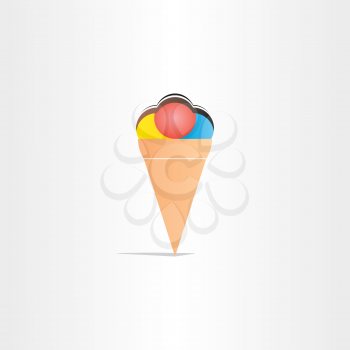 sweet fruit ice cream with chocolate icon design