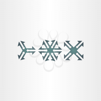 three arrows symbol set vector icons design