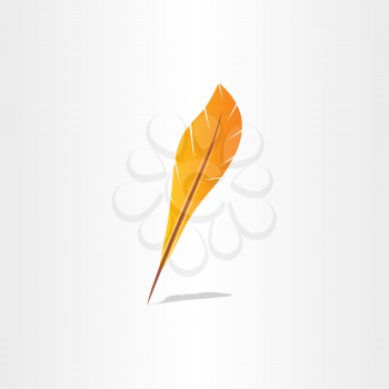 vector feather symbol abstract icon quill sign
