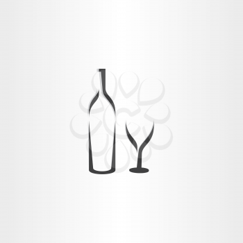 wine bottle and glass symbol design
