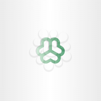 abstract green heart circle business logo design