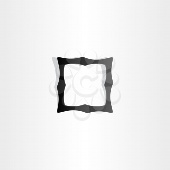 black vector empty frame icon design