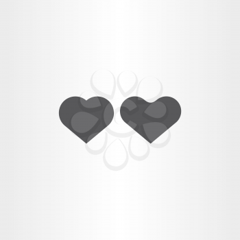 black vector heart vector icons design