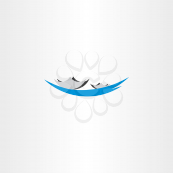 boat in lake vector sign logo symbol