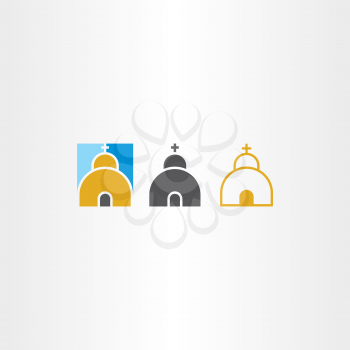church icon set vector logo sign
