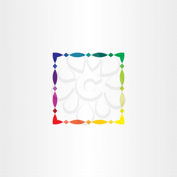 colorful square frame vector border element design icon
