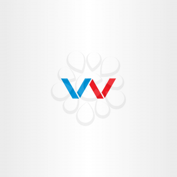 double letter v or w logo vector emblem