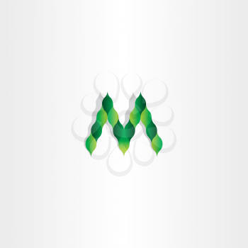 green leaves letter m logotype symbol logo