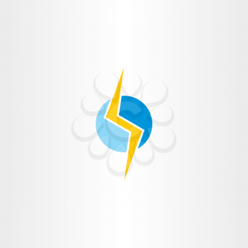 lighting bolt vector yellow blue logo symbol design