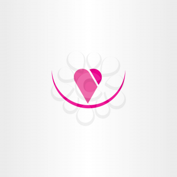 magenta love heart symbol vector logo decor
