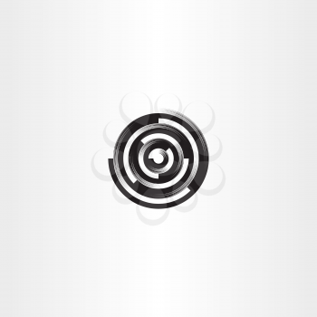 technology black circle abstract logo icon design