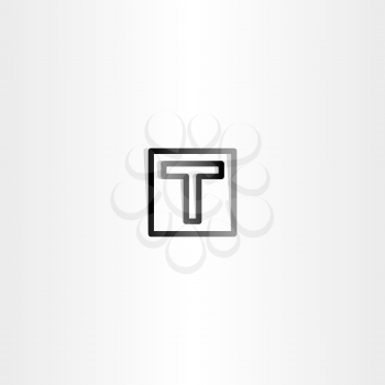vector letter t black sign symbol logo