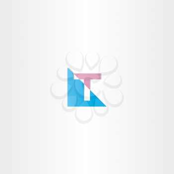 volet blue letter t logo sign vector brand