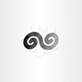black infinity spiral symbol vector sign icon shape