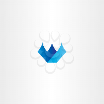 blue icon w letter w logo vector design symbol