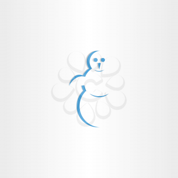 blue snowman vector logo icon design