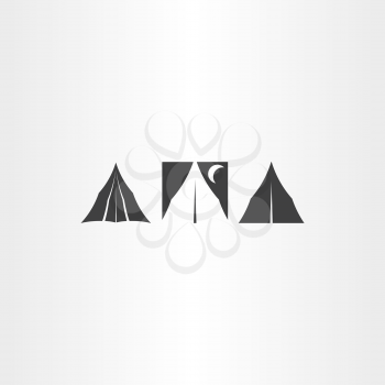 camping tent icons set design symbol