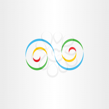 colorful infinity logo sign vector design element curve